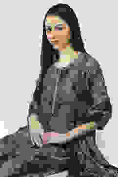 Green Viscose Blend Straight Suit Set image number 0