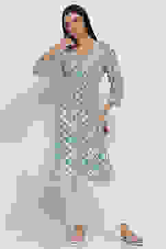 Blue Printed Straight Kurta image number 0