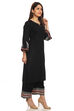 Black Straight Cotton Kurta image number 2