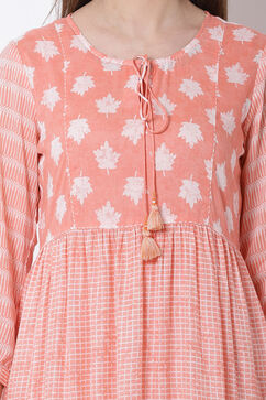 Peach Viscose Dress image number 1