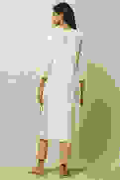 Off-white Printed Straight Kurta image number 3