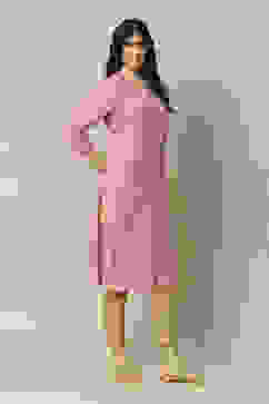 Pink Rayon Printed Straight Kurta image number 3