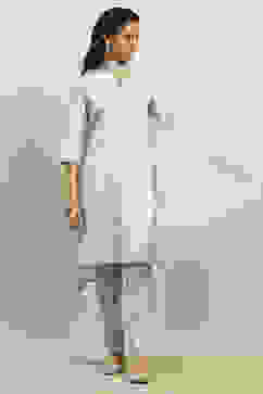 Blue Viscose Muslin Straight Printed Kurta Palazzo Suit Set image number 0