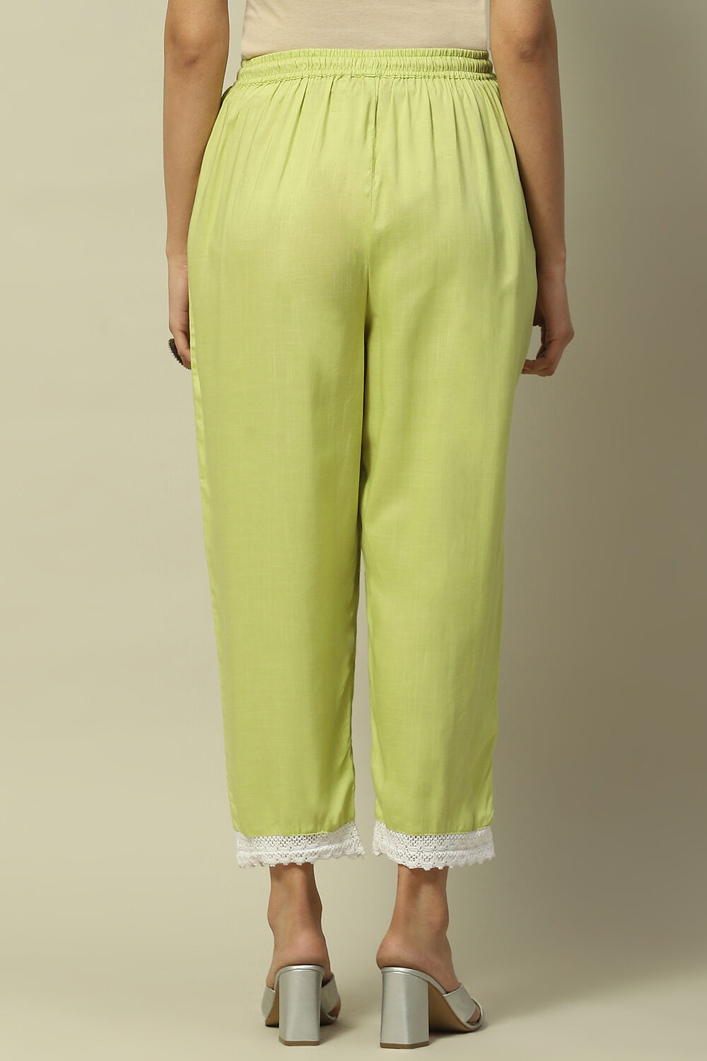 Coral Solid Straight Fit Palazzo image number 4