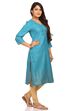 Turquoise Straight Viscose Kurta image number 2