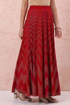 Red LIVA Long Skirt image number 0