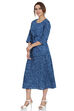 Indigo Flared Cotton Dress image number 2