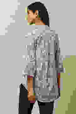 Light Pink Cambric Floral Printed Straight Kurti image number 3