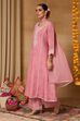 Pink Polyester A-Line Printed Suit Set image number 4