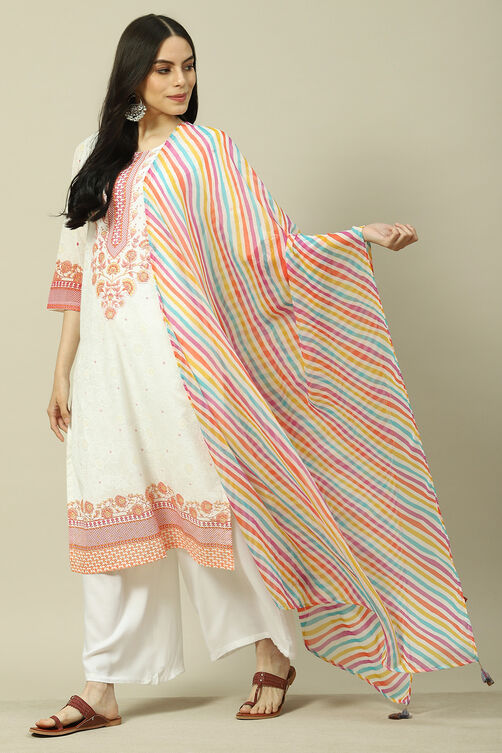 White Cotton Straight Kurta image number 0