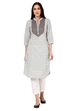 Grey Straight Cotton Kurta image number 0