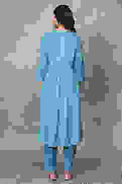 Green Rayon Kalidar Suit Sets image number 4