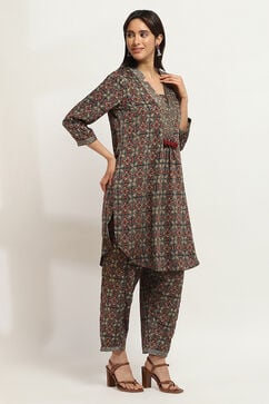 Navy Viscose Straight SET image number 5