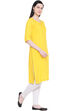 Yellow Straight Kurta image number 2
