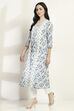 White Cotton A-Line Kurta image number 2