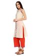 Beige Straight Cotton Kurta image number 2