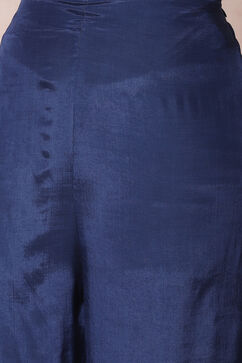 Blue Viscose Straight Suit Set image number 2