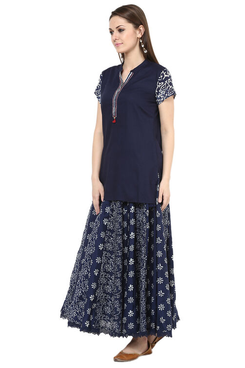 Indigo Straight Viscose Rayon Indie Top image number 3