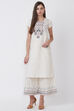Ecru Cotton And Flex Straight Kurta image number 3
