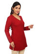 Turquoise Straight Cotton Kurta image number 3