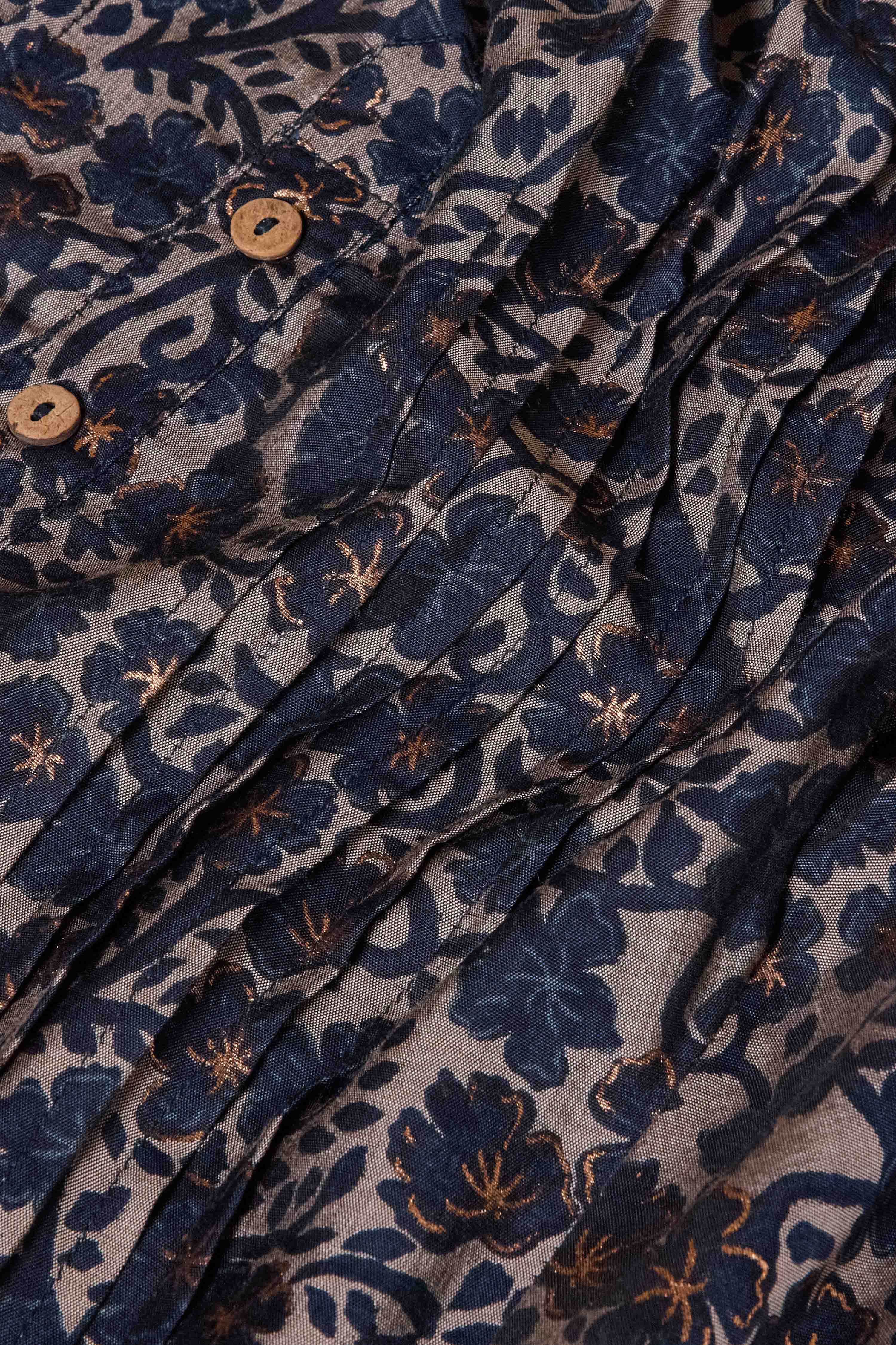 Blue Viscose Blend Regular Printed Top image number 3