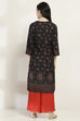 Black Viscose Rayon Straight Kurta image number 3
