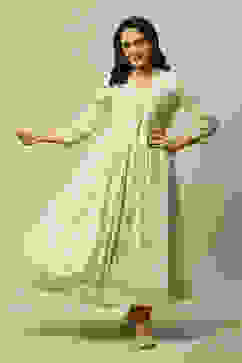 White Viscose Asymmetric Printed Dress image number 0