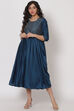 Teal Blue Polyster Dress image number 2