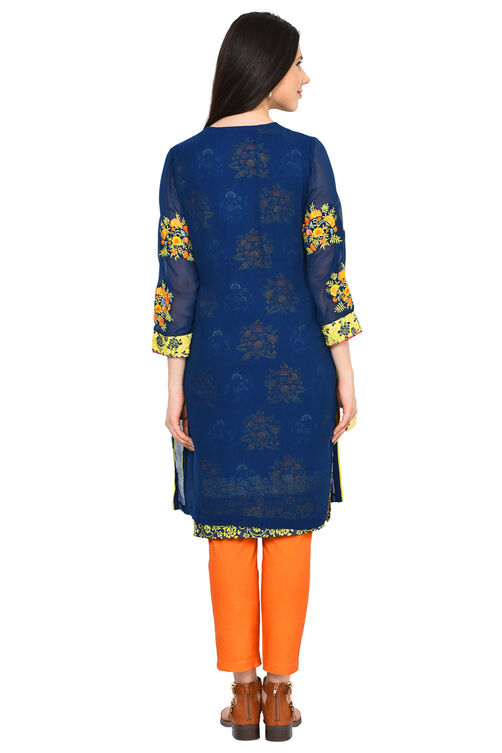 Indigo Straight Viscose Indie Top image number 3