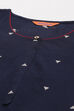 Navy Blue Poly Cotton Straight Kurta image number 1