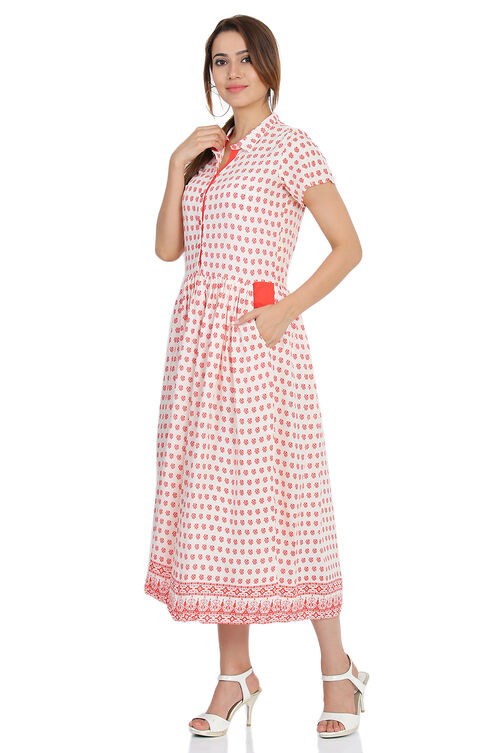 White Straight Viscose Dress image number 2
