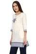 Off White Straight Cotton Indie Top image number 2