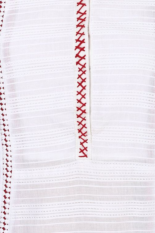 White Straight Dobby Kurta image number 1