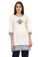 Off White Straight Cotton Indie Top image number 0