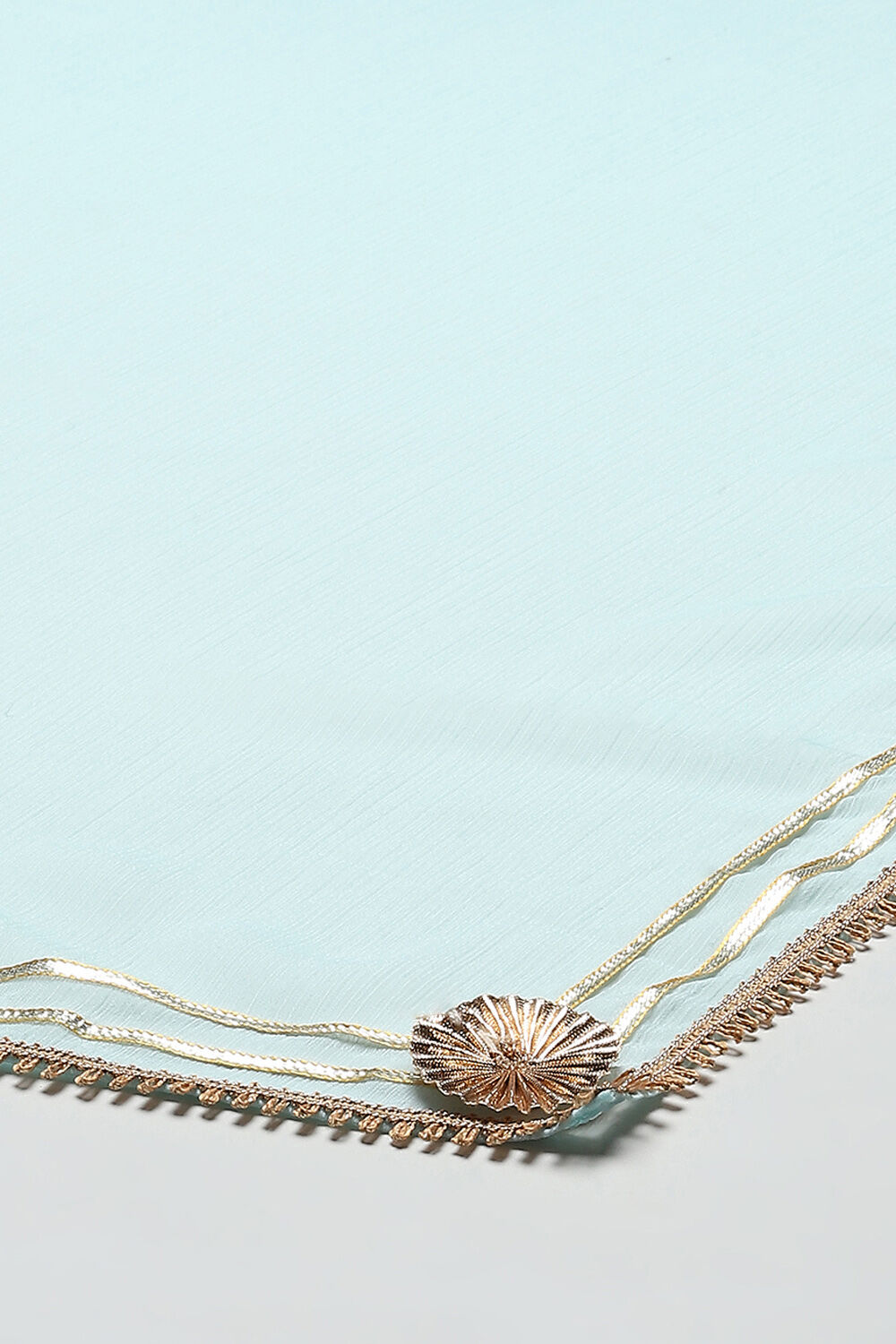 Aqua Blue Poly Georgette Kurta & Garara Suit Set image number 3