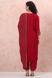 Pink Art Silk Straight Suit Set image number 4