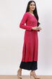 Pink Acrylic Straight Kurta image number 3