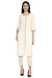 Off White Straight Cotton Kurta image number 0