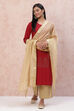 Gold Art Silk Dupatta image number 0