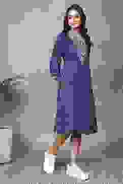 Blue Rayon A-Line Dresses image number 0