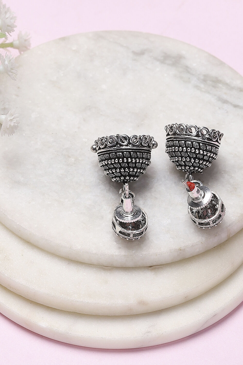 Pink Brass Jhumka image number 2