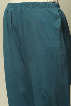 Blue Polyester Kalidar Yarndyed Kurta Legging Suit Set image number 2