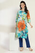 Aqua Cotton Straight Kurta image number 0