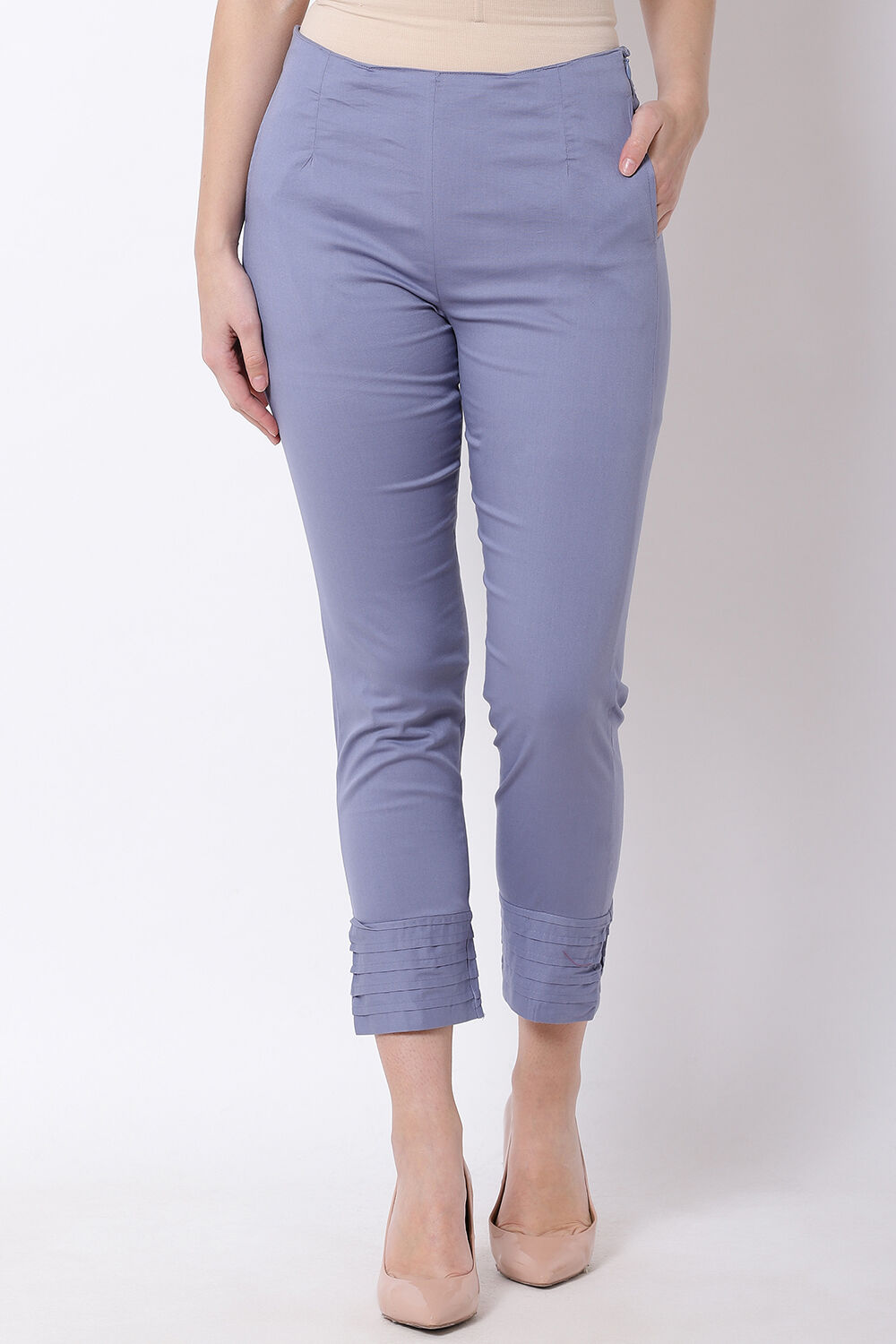 Buy Grey Poly Lycra Slim Pants 1N for INR539.40 Rangriti