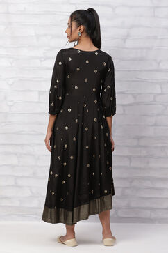Black Viscose Kalidar Dress image number 5