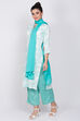 Green Viscose Straight Suit Set image number 2