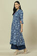 Indigo LIVA Straight Printed Dress image number 2