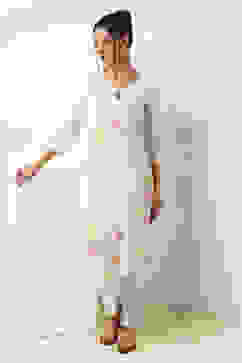 White Cotton Printed Regular Pants image number 0