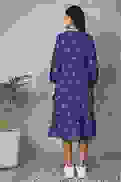 Blue Cotton Tiered Dresses image number 3