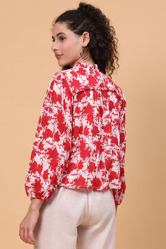 Red Crepe Short Top image number 4